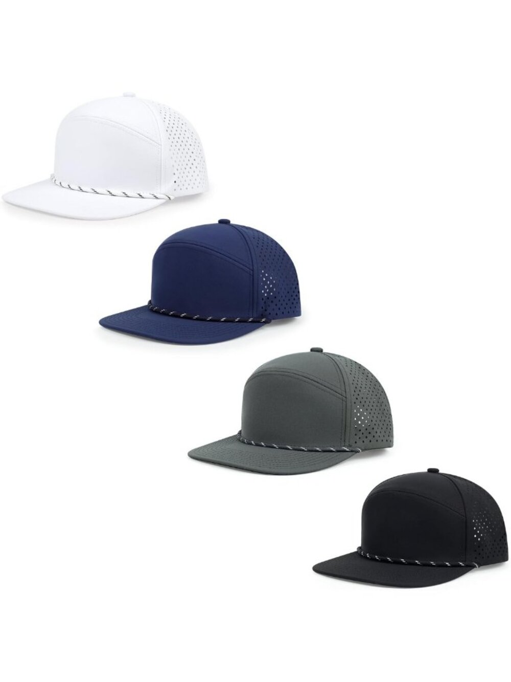 Adjustable 7-Panel Mesh Trucker Hat Snapback Baseball Cap for Men & Women